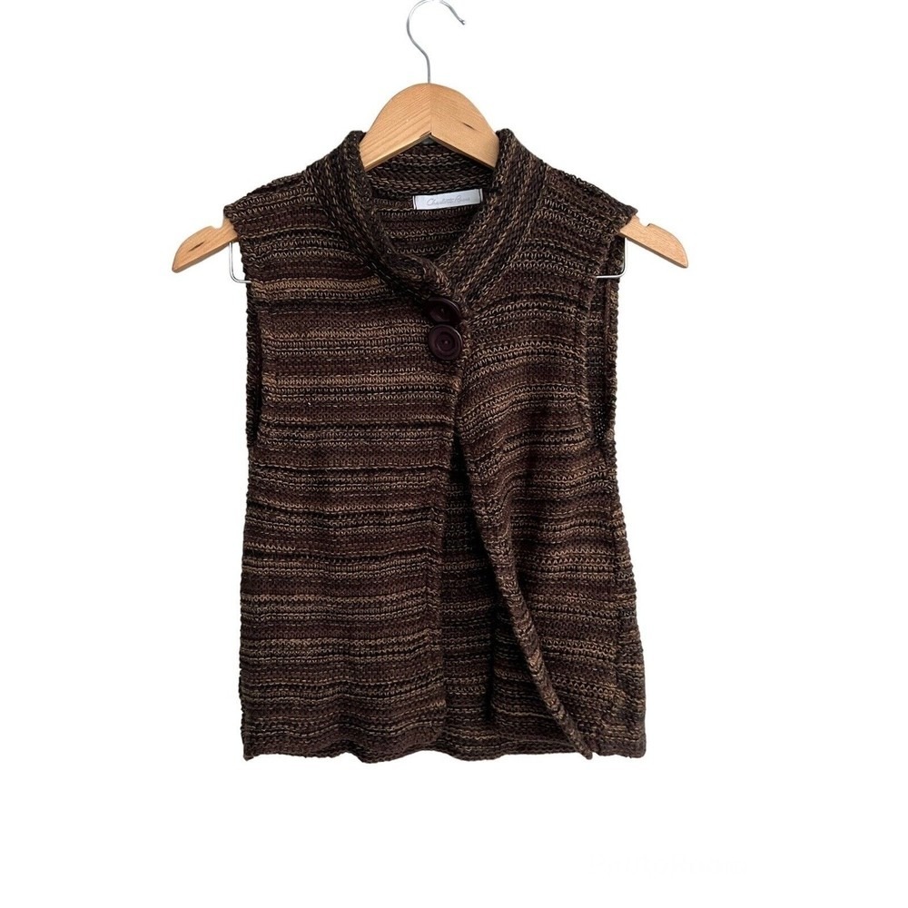 Charlotte Russe knit sweater vest brown sleeveless M Y2K VTG